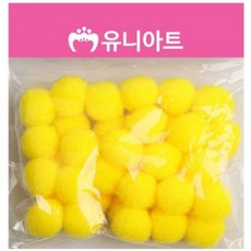 유니아트 칼라 1000 노랑 20mm 6팩만들기재료 뿅 재료 뿅뿅이 학습완구 솜 만들기 dew+526GJ