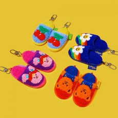 [위글위글] 미니 슬리퍼 키링 열쇠고리 키홀더, Cherry