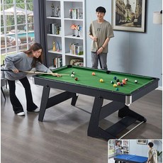 접이식 다이 업소 펍 포켓볼 당구대 보드게임 접이식당구대(1) 중형, 1.83m 우드 그레인 레더 그린 천(TP-1