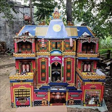 紙紮大號別墅靈屋一整套 可開發票紙紮紙房子清明節祭祀往生, 1個, 加厚高1.7米長1.3米寬90厘米