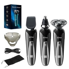 Schtus 남자 전기면도기 IPX7 완벽방수 CP5800 KS0242, 블랙