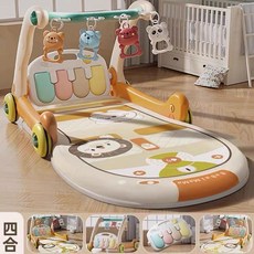 BaBa! MaMa 嬰兒健身腳踏車 遊戲床 電子琴學步車 音樂益智玩具, 4合1健身 學步車 電池款, 1個