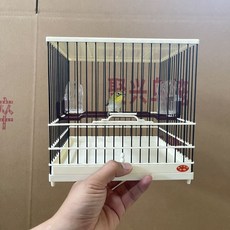 聚興ABS塑鋼繡眼鳥籠, 1個, 聚興新款四方繡眼鳥籠+籠衣,2站槓2食碗4盃托1果叉