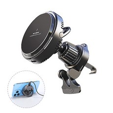 엑티몬 15W 고속 분리형 맥세이프 차량용 무선충전거치대, 블랙