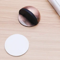 도어 스톱 스테인레스 스틸 고무 마그네틱 도어 스톱퍼 비 펀칭 스티커 도어 홀더 바닥 장착 네일 프리, 02 Red ancient