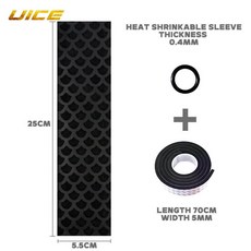 열 수축 슬리브 아이스 하키 스틱 테이프 두꺼운 0.4 그립 테니스 낚시 배드민턴 스포츠, Black - Fish scale, 1개