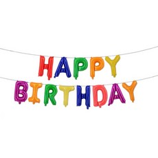 생일글자풍선 16인치 해피벌스데이, 레인보우