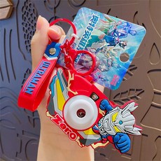正版卡通奧特曼投影相機鑰匙圈 可愛書包掛件情侶包包鑰匙掛飾, 1個, 賽羅, 紫色