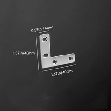 직각 스테인레스 스틸 코너 코드 창 목재 문짝 고정 브래킷 T자형 가구 각도 다리미 90 도 1개, [01] 40L--1pc