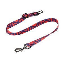 【摩達客】寵物用汽車安全帶 安全繩 編織造型款 兩色可選(中小型狗狗適用 外出保護配件), 紅藍款, 1個