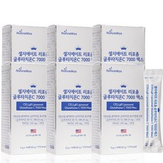 셀지에이트 고순도 고함량 리포좀 글루타치온C 7000 맥스 가루 분말 (1포당 순수 리포좀 글루타치온 500mg 비타민C 100mg) 해바라기 인지질 리포즘 글루타치온, 6박스, 42g