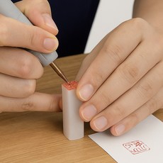 씨엔알비 고급 대리석 인감 네모 빈 도장, 화이트 대리석