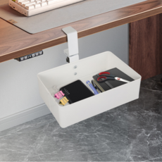 오르가니 360도 회전 데스크 클램프 수납함, 1개, 화이트