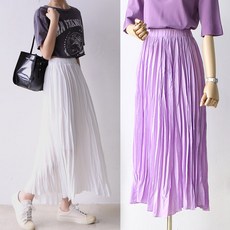 내츄럴 언발란스 주름 밴딩스커트