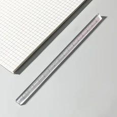 15cm /20 Cm 간단한 투명 삼각형 직선 눈금자 Kawaii 도구 편지지 만화 그리기 선물 사무실 학교 측정, [01] 15cm