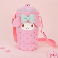 WINGHOUSE 三麗鷗女童用美樂蒂臉部水壺袋水壺袋水壺餐具收納包手機包女童團體禮物, 粉色