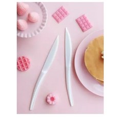 彩色蛋糕刀 獨立包裝 加厚磨砂 慶生派對用具 蛋糕托刀 甜點刀 蛋糕剷 20入, 1個, 19cm強度法式蛋糕刀珍珠白色-20入