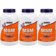NOW Foods MSM素食膠囊 1000mg, 240顆, 3罐