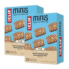 Clif Bar 클리프바 미니 에너지바 화이트 초콜릿 마카다미아 너트 20p 560g, 2개