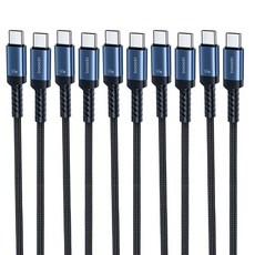 Toocki C타입-C타입 PD 초고속 충전 케이블 c타입 케이블, 5개, 블루, 2m