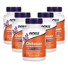 나우푸드 키토산 500mg 베지 캡슐, 120정, 5개
