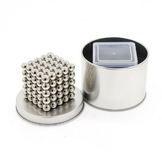 비즈 마그네틱 취미 자석 구슬 블록 성인용, 10mm 실버 125 캡슐 + 아이언 박스