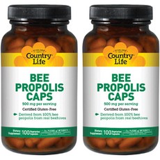 Country Life 蜂膠500mg植物膠囊, 100顆, 2罐