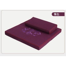 108배 방석 무릎방석 린넨 라텍스 탈부착 세탁가능 무친 절방석, 60x60, 보라색
