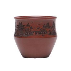 原礦大紅袍刻繪手作紫砂壺, 1個, 1L, 大紅袍:如圖所示