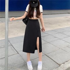 西裝開叉新款夏季半身裙