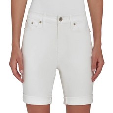 DKNY Jeans 여성용 데님 버뮤다 반바지 화이트 면 혼방 스트레치 원단 16