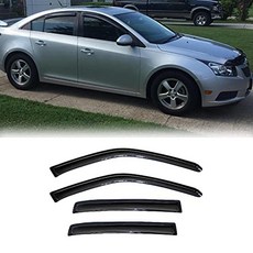 Puermto 사이드 윈도우 바이저 윈드 벤트 디플렉터 외부 테이프 온 레인 가드 2개 세트 1996-2020 쉐보레 익스프레스/GMC 사바나 1500/2500/3500 밴, 2011-2016 Cruze, 1개