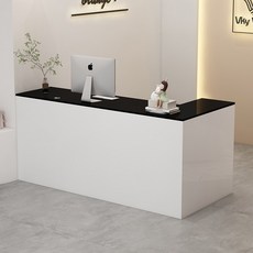 안내데스크 카운터 계산대 미용실, 100x60x90cm, 미니멀블랙+화이트좌회전(우회전시주의)