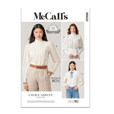 McCall's Laura Ashley M8620A 쉽게 만들 수 있는 미세스 버튼 블라우스 바느질 패턴 패킷 디자인 코드 M8620 사이즈 6-8-10-12-14 3290, McCall's Laura Ashley M8620A 쉽
