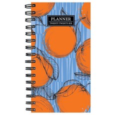 TF Publishing 2026 시트러스 소형 주간 월간 플래너 2페이지 달력 그리드 계획 페이지 및 뒷면에 줄 있는 노트 섹션 포함 - 포켓 또는 지갑용 미니 플래너 8, 2026 시트러스 스몰 주간 월간 플래너