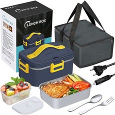 304스텐 전기 가열 보온 도시락 세트 휴대용 직장인도시락통 차량용 소풍도시락통 런치박스, 푸른색 * 1개, 1개