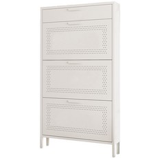 超薄翻轉鞋櫃，多層收納節省空間，現代簡約風格，居家鞋子收納好幫手, 白色, 1個