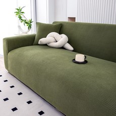 프리미엄 클래식 코듀로이 방수 빈티지 사계절 공용 소파 커버 소프트 스크래치 방지 1~4인용, 1개, 짙은 녹색
