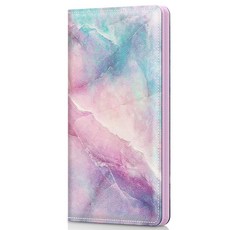 [ 1263550 ] Pisypox 개인 수표책용 수표책 커버 패턴 PU 가죽 여성 및 남성용 펜 홀더 중복 수표를 위한 내장 투명 플라스틱 칸막이 포함 컬러 대리석 모