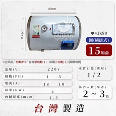 永康EH-08EH-12電熱水器 8加侖12加侖, 15加侖 橫掛