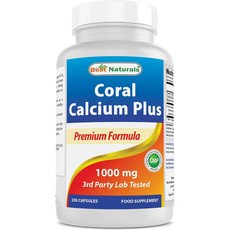 베스트 내추럴 코랄 칼슘 플러스 1000 mg 250 캡슐, 1개, 250정