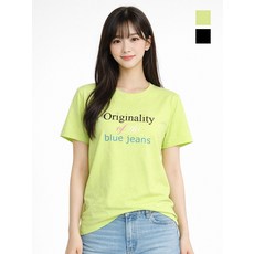 뱅뱅 여성 컬러풀로고 프린팅 반팔티(NTI561)