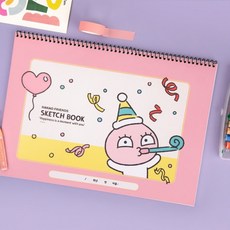 카카오프렌즈 / 해피모먼트 스케치북 어피치 / 어린이스케치북 초등스케치북 캐릭터스케치북 카카오스케치북 초등학생스케치북 유아스케치북, 1개