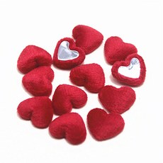 싸개단추 플란넬 원단 커버 하트 모양 버튼 플랫백 카보 홈 스크랩북 공예 액세서리 17mm 50 개, 빨간색