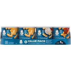 거버 릴 크런키 베이크드 콘 스낵 어린이곡물과자 42g, 마일드체다+베지딥+가든토마토, 8개