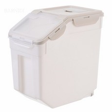 Barnidi 밀폐 방습 20kg 밀가루 쌀보관통 쌀독 곡물 잡곡통 보관함 애견사료통, 살구