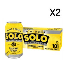 솔로 오리지널 레몬 음료 주스 제로 슈가 탄산음료 캔 멀티팩 375ml x 10개입 2박스