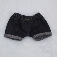 10/15/20cm 인형옷 워싱 재킷 솜인형옷 솜깅이 솜인형 코트 인형 데님 세트, 10cm, 눈송이 블랙 데님 커프스 팬츠