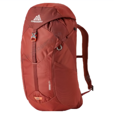 GREGORY Arrio 24L進階版多功能登山小背包 健行背包 登山背包，透氣舒適，多功能收納，輕量耐用, 礦石紅