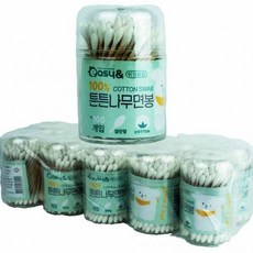 100p 원형헤드 위생면봉 일상용 가정필수품 10개묶음 귀청소 화장정리, 1개, 1매입